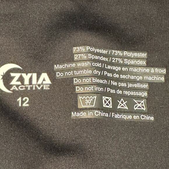 Zyia Active Women’s Size 12 Cropped Leggings in Black with Copper Metallic - Picture 3 of 6